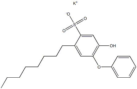 6-Hydroxy-3-octyl[oxybisbenzene]-4-sulfonic acid potassium salt Struktur