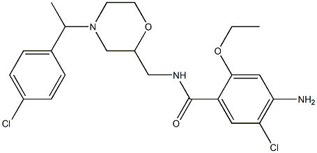 4-Amino-5-chloro-2-ethoxy-N-[[4-[1-(4-chlorophenyl)ethyl]-2-morpholinyl]methyl]benzamide Struktur