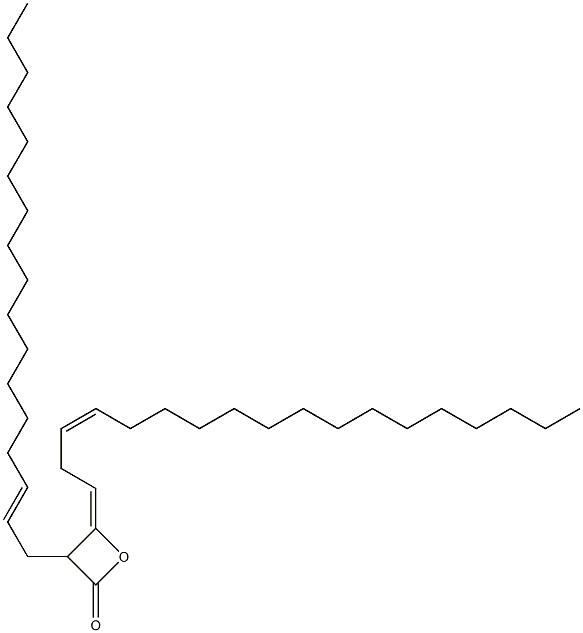 3-(2-Heptadecenyl)-4-(3-octadecen-1-ylidene)oxetan-2-one Struktur