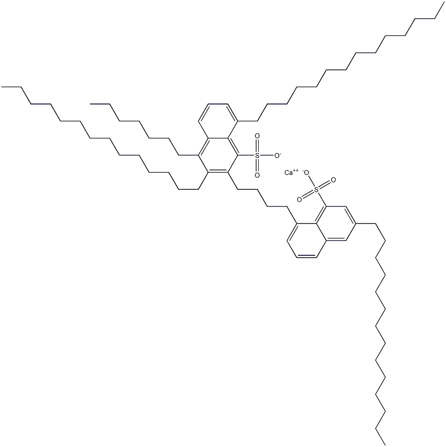 Bis(3,8-ditetradecyl-1-naphthalenesulfonic acid)calcium salt Struktur