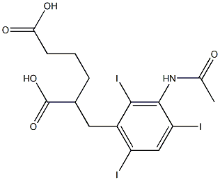 2-[(3-Acetylamino-2,4,6-triiodophenyl)methyl]adipic acid Struktur