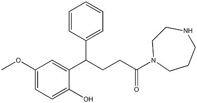 1-[4-(2-Hydroxy-5-methoxyphenyl)-4-phenylbutyryl]hexahydro-1H-1,4-diazepine Struktur