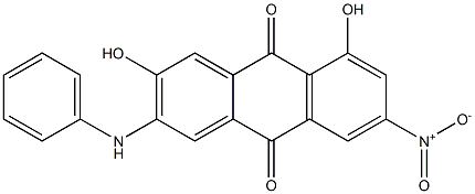 2-Anilino-3,5-dihydroxy-7-nitroanthraquinone Struktur