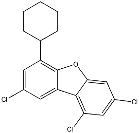 1,3,8-Trichloro-6-cyclohexyldibenzofuran Struktur