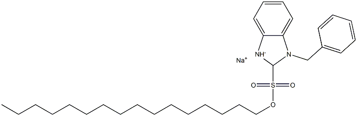 1-Benzyl-2,3-dihydro-2-hexadecyl-1H-benzimidazole-2-sulfonic acid sodium salt Struktur