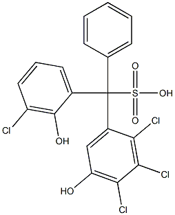 (3-Chloro-2-hydroxyphenyl)(2,3,4-trichloro-5-hydroxyphenyl)phenylmethanesulfonic acid Struktur