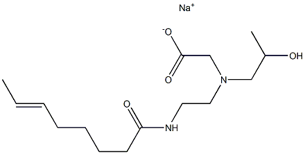 N-(2-Hydroxypropyl)-N-[2-(6-octenoylamino)ethyl]aminoacetic acid sodium salt Struktur