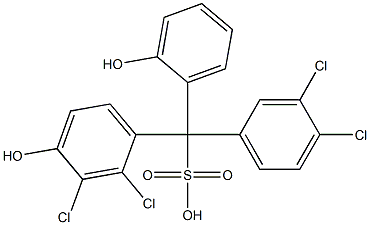 (3,4-Dichlorophenyl)(2,3-dichloro-4-hydroxyphenyl)(2-hydroxyphenyl)methanesulfonic acid Struktur