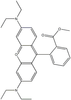 3,6-Bis(diethylamino)-9-[2-(methoxycarbonyl)phenyl]xanthylium Struktur