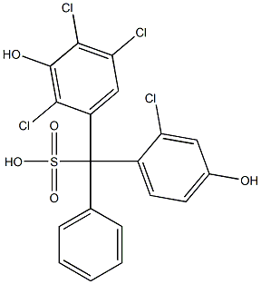 (2-Chloro-4-hydroxyphenyl)(2,4,5-trichloro-3-hydroxyphenyl)phenylmethanesulfonic acid Struktur