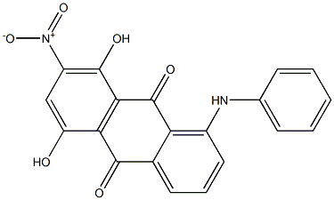 1-Anilino-5,8-dihydroxy-7-nitroanthraquinone Struktur