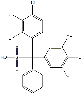 (4-Chloro-3,5-dihydroxyphenyl)(2,3,4-trichlorophenyl)phenylmethanesulfonic acid Struktur