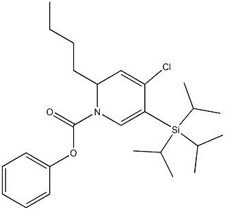 4-Chloro-1,2-dihydro-2-butyl-5-(triisopropylsilyl)pyridine-1-carboxylic acid phenyl ester Struktur