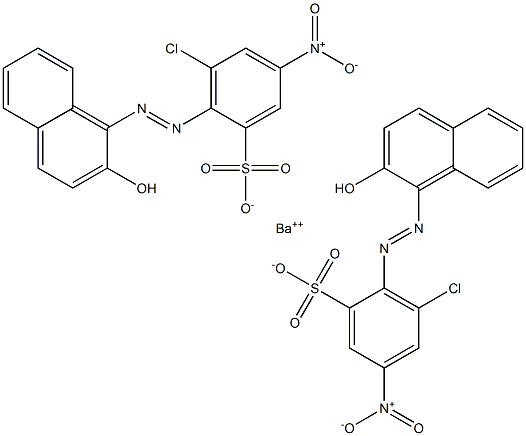 Bis[3-chloro-2-[(2-hydroxy-1-naphthalenyl)azo]-5-nitrobenzenesulfonic acid]barium salt Struktur