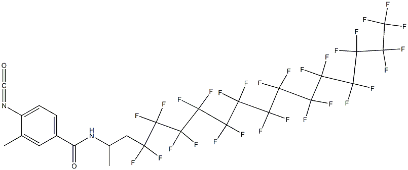 4-Isocyanato-3-methyl-N-[2-(nonacosafluorotetradecyl)-1-methylethyl]benzamide Struktur