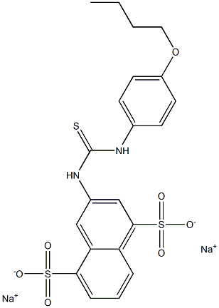 3-[3-(p-Butoxyphenyl)thioureido]-1,5-naphthalenedisulfonic acid disodium salt Struktur