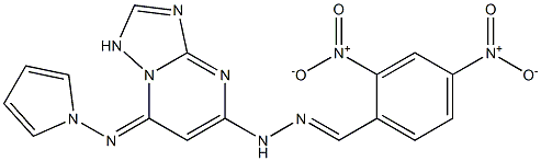 5-[N'-(2,4-Dinitrobenzylidene)hydrazino]-7-pyrrolizino[1,2,4]triazolo[1,5-a]pyrimidine Struktur