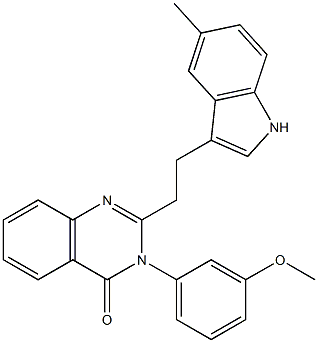 2-[2-(5-Methyl-1H-indol-3-yl)ethyl]-3-(3-methoxyphenyl)quinazolin-4(3H)-one Struktur