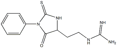 1-[2-(5-Oxo-1-phenyl-2-thioxo-4-imidazolidinyl)ethyl]guanidine Struktur