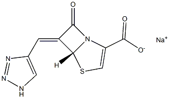 (5R,6Z)-6-[[1H-1,2,3-Triazol-4-yl]methylene]-7-oxo-4-thia-1-azabicyclo[3.2.0]hept-2-ene-2-carboxylic acid sodium salt Struktur