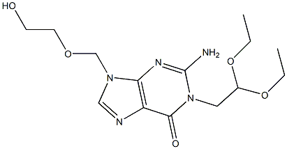 2-Amino-1-(2,2-diethoxyethyl)-9-[(2-hydroxyethoxy)methyl]-9H-purin-6(1H)-one Struktur