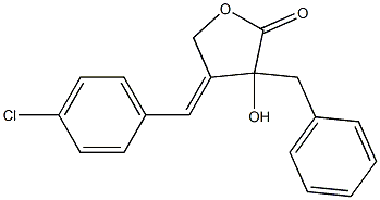 3-Benzyl-3-hydroxy-4-(4-chlorobenzylidene)-3,4-dihydro-2(5H)-furanone Struktur