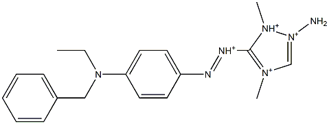 2-Amino-5-[4-[benzyl(ethyl)amino]phenylazo]-1,4-dimethyl-1H-1,2,4-triazole-2,4-diium Struktur