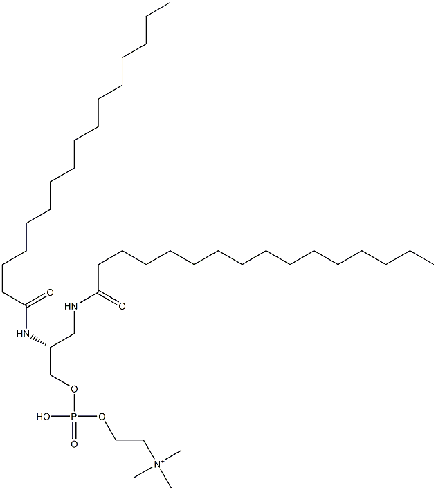 O-[[(2R)-2,3-Bis(palmitoylamino)propyl]oxyphosphonyl]choline Struktur