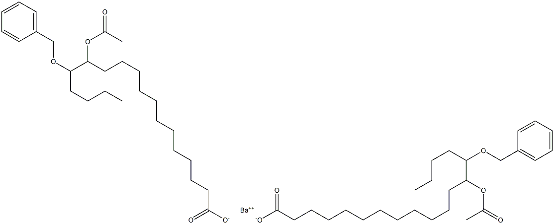 Bis(14-benzyloxy-13-acetyloxystearic acid)barium salt Struktur