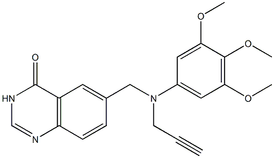 6-[N-(3,4,5-Trimethoxyphenyl)-N-(2-propynyl)aminomethyl]quinazolin-4(3H)-one Struktur