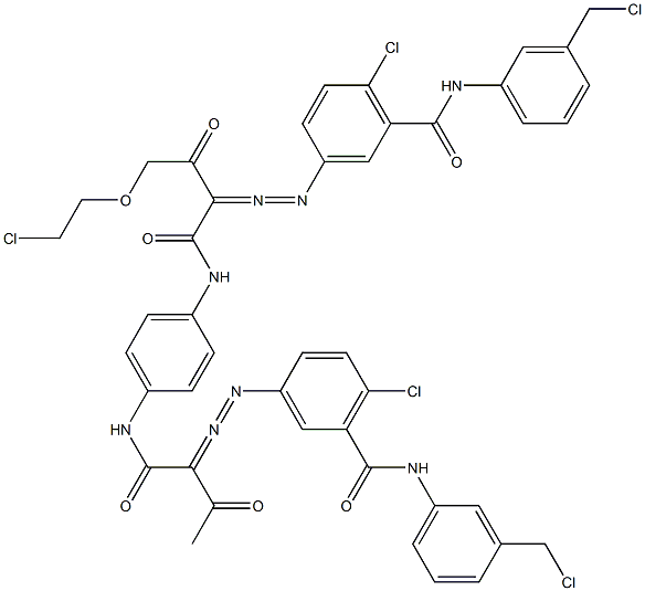 3,3'-[2-[(2-Chloroethyl)oxy]-1,4-phenylenebis[iminocarbonyl(acetylmethylene)azo]]bis[N-[3-(chloromethyl)phenyl]-6-chlorobenzamide] Struktur