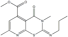 3,4-Dihydro-3,7-dimethyl-2-(propylimino)-4-oxo-2H-pyrido[3,2-e][1,3]thiazine-5-carboxylic acid methyl ester Struktur