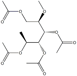 1-O,3-O,4-O,5-O-Tetraacetyl-2-O-methyl-6-deoxy-L-galactitol Struktur