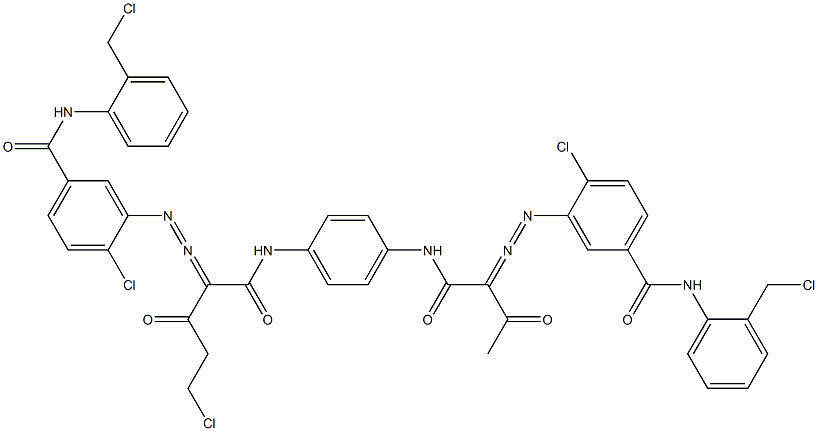 3,3'-[2-(Chloromethyl)-1,4-phenylenebis[iminocarbonyl(acetylmethylene)azo]]bis[N-[2-(chloromethyl)phenyl]-4-chlorobenzamide] Struktur