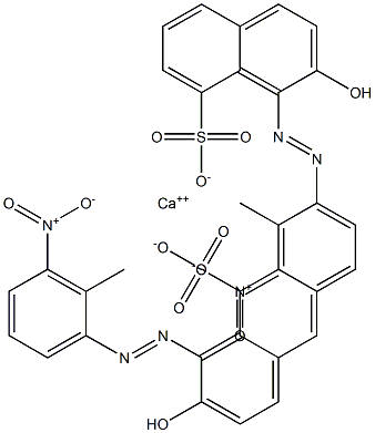 Bis[1-[(2-methyl-3-nitrophenyl)azo]-2-hydroxy-8-naphthalenesulfonic acid]calcium salt Struktur