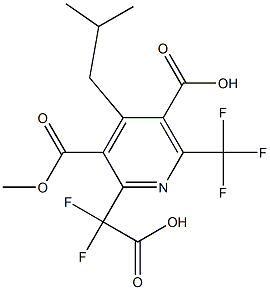 6-(Trifluoromethyl)-2-(difluorocarboxymethyl)-4-isobutylpyridine-3,5-di(carboxylic acid methyl) ester Struktur