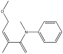 N-Methyl-N-[(Z)-1-methylene-2-methyl-4-methoxy-2-butenyl]aniline Struktur