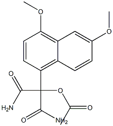 2-(4,6-Dimethoxy-1-naphtyl)-2-acetoxymalonamide Struktur