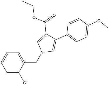 1-(2-Chlorobenzyl)-4-(4-methoxyphenyl)-1H-pyrrole-3-carboxylic acid ethyl ester Struktur