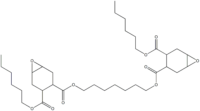 Bis[2-(hexyloxycarbonyl)-4,5-epoxy-1-cyclohexanecarboxylic acid]1,7-heptanediyl ester Struktur