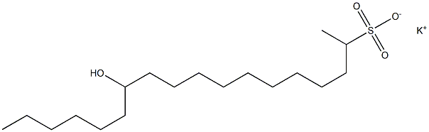 12-Hydroxyoctadecane-2-sulfonic acid potassium salt Struktur