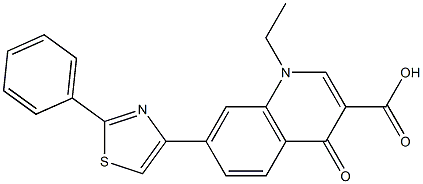 1,4-Dihydro-1-ethyl-4-oxo-7-[2-phenylthiazol-4-yl]quinoline-3-carboxylic acid Struktur