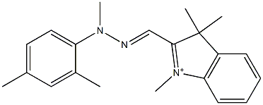 1,3,3-Trimethyl-2-[[2-methyl-2-(2,4-dimethylphenyl)hydrazono]methyl]-3H-indolium Struktur