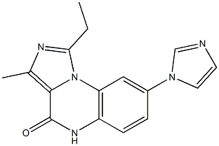 1-Ethyl-3-methyl-8-(1H-imidazol-1-yl)imidazo[1,5-a]quinoxalin-4(5H)-one Struktur