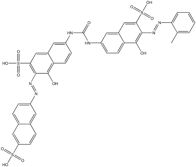 4-Hydroxy-7-[[[[5-hydroxy-6-(2-methylphenylazo)-7-sulfo-2-naphthalenyl]amino]carbonyl]amino]-3-(6-sulfo-2-naphthalenylazo)-2-naphthalenesulfonic acid Struktur