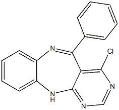 4-Chloro-5-phenyl-11H-pyrimido[4,5-b][1,5]benzodiazepine Struktur