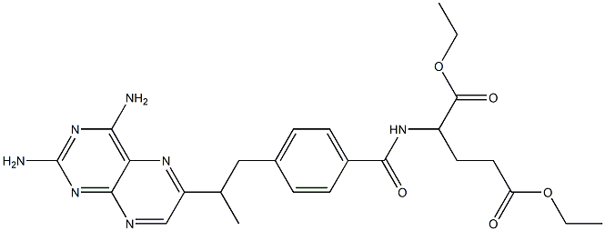 2-[4-[2-(2,4-Diaminopteridin-6-yl)propyl]benzoylamino]glutaric acid diethyl ester Struktur