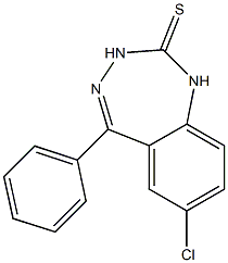 7-Chloro-5-phenyl-1H-1,3,4-benzotriazepine-2(3H)-thione Struktur