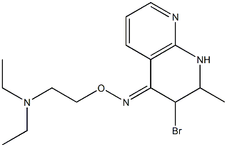 1,2,3,4-Tetrahydro-2-methyl-3-bromo-4-[[2-(diethylamino)ethoxy]imino]-1,8-naphthyridine Struktur