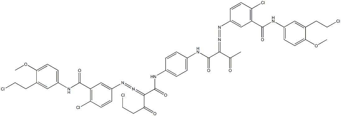 3,3'-[2-(Chloromethyl)-1,4-phenylenebis[iminocarbonyl(acetylmethylene)azo]]bis[N-[3-(2-chloroethyl)-4-methoxyphenyl]-6-chlorobenzamide] Struktur